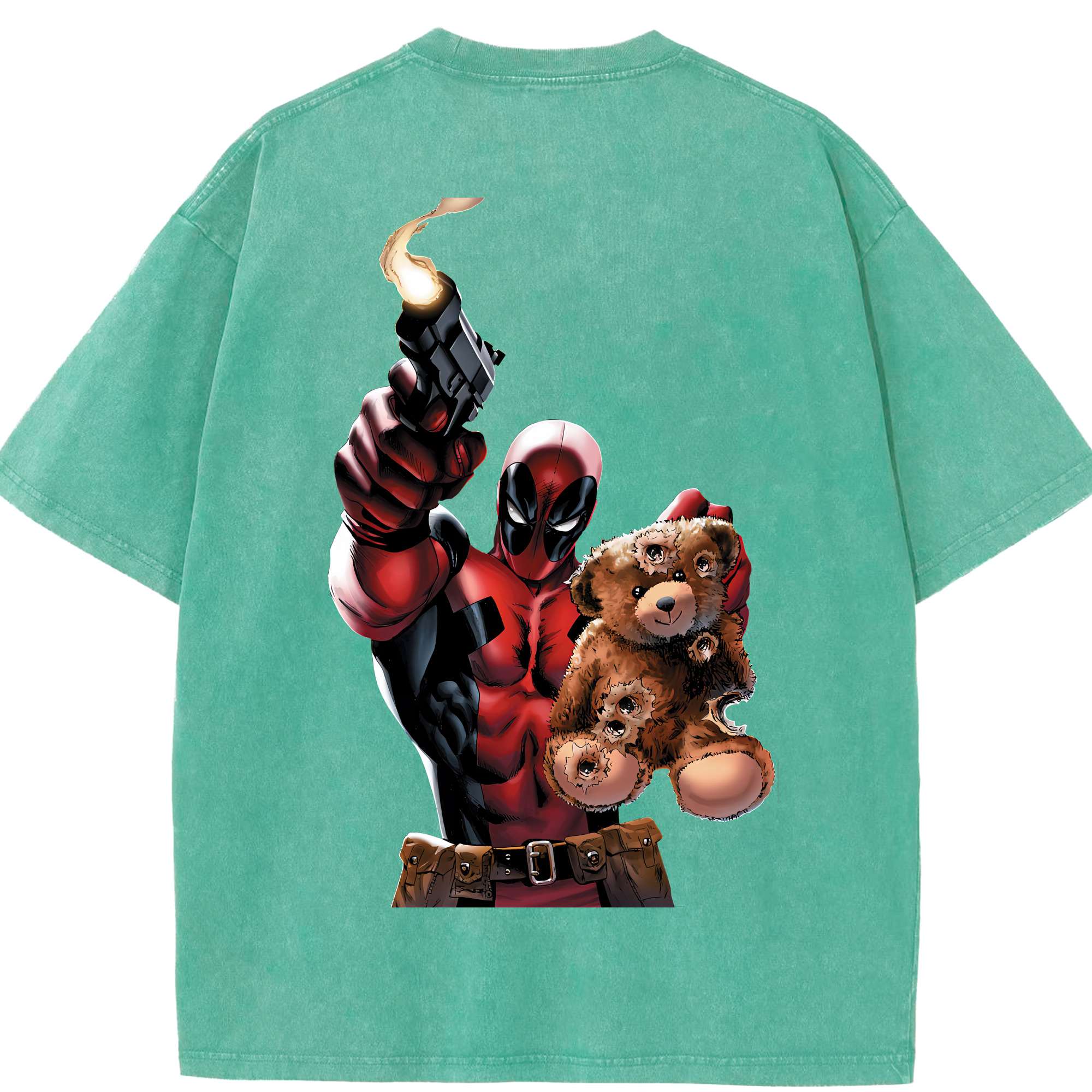 （画像用） Deadpool デッドプール 綿100% ヴィンテージ風 半袖Tシャツ（背面プリント）